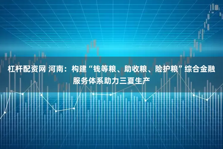 杠杆配资网 河南：构建“钱等粮、助收粮、险护粮”综合金融服务体系助力三夏生产