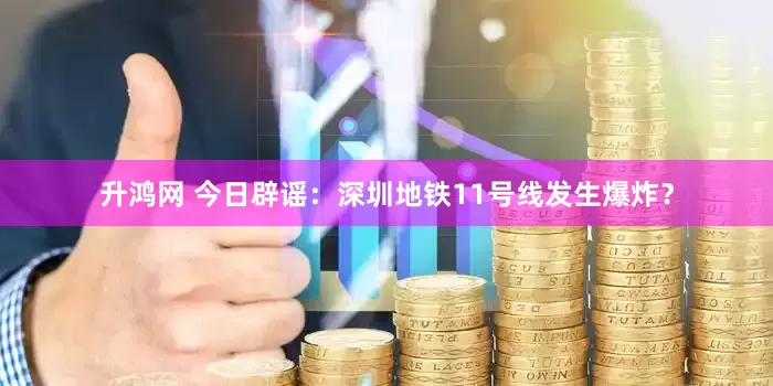 升鸿网 今日辟谣：深圳地铁11号线发生爆炸？