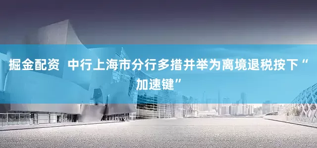 掘金配资  中行上海市分行多措并举为离境退税按下“加速键”